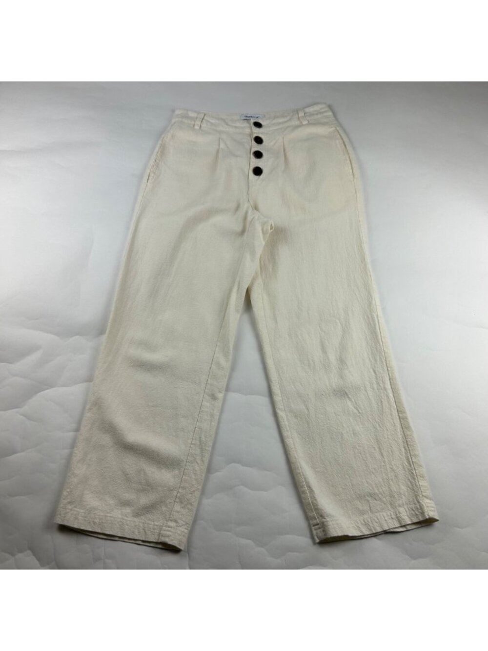 O'Neill Cream Linen Blend Button Fly Relaxed Leg Pant 26